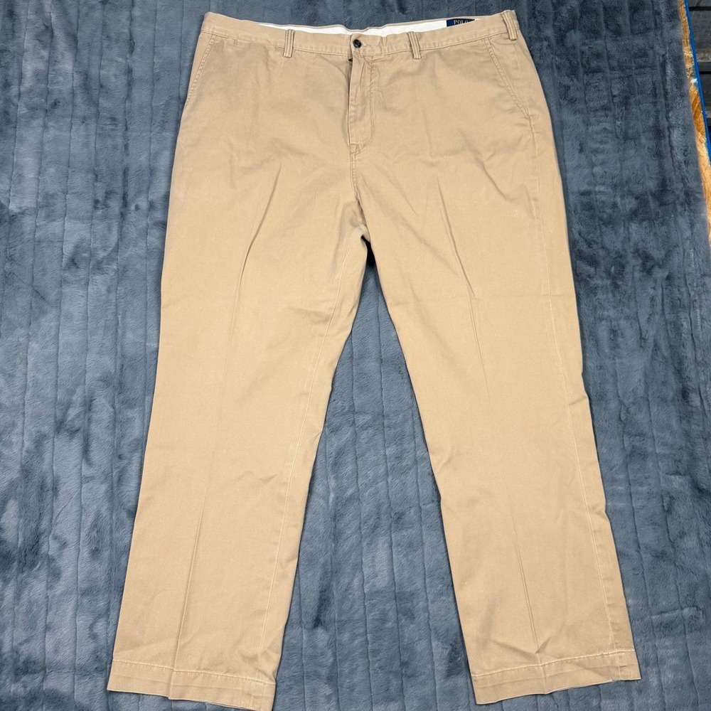 Polo Ralph Lauren Classic Fit Chino Pants Mens 42x32 Khaki Tan Cotton Twill